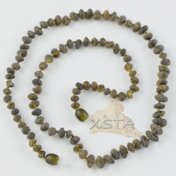Amber necklace raw green For men
